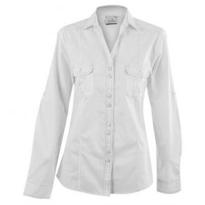 Ladies Long Sleeve Inyala Shirt  - White Only