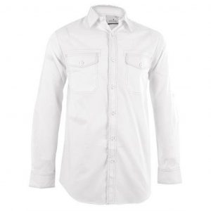 Mens Long Sleeve Inyala Shirt  - White Only