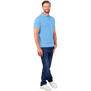 Mens Distinct Golf Shirt - Sky Blue Only