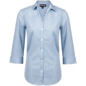 Ladies ¾ Sleeve Edinburgh Shirt  - Blue Only