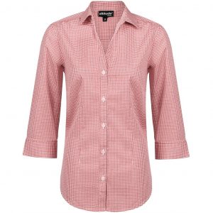 Ladies ¾ Sleeve Edinburgh Shirt  - Red Only