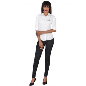 Ladies 3/4 Sleeve Duke Shirt  - White Only