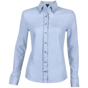 Ladies Long Sleeve Oxford Shirt  - Light Blue Only
