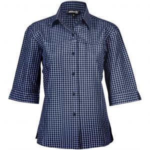 Ladies 3/4 Sleeve Prestige Shirt - Navy Only