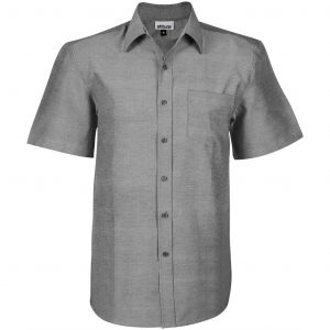 Mens Short Sleeve Oxford Shirt  - Charcoal Only