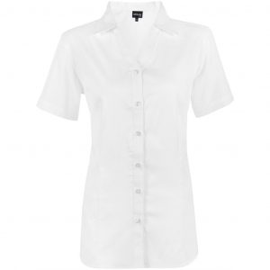 Ladies Short Sleeve Seattle Twill Shirt  - White Only