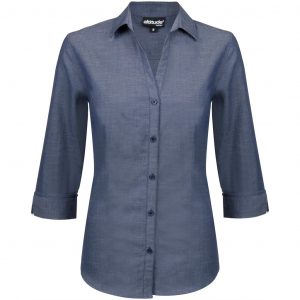 Ladies ¾ Sleeve Viscount Shirt  - Navy Only