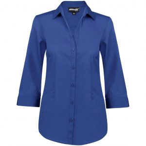 Ladies ¾ Sleeve Viscount Shirt  - Royal Blue Only
