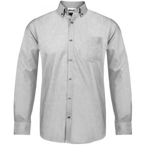 Mens Long Sleeve Viscount Shirt  - Grey Only