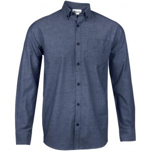Mens Long Sleeve Viscount Shirt  - Navy Only