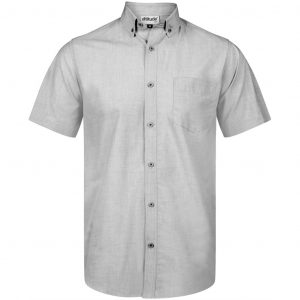 Mens Short Sleeve Viscount Shirt  - Grey Only
