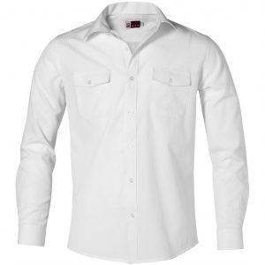 Mens Long Sleeve Bayport Shirt  - White Only