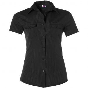 Ladies Short Sleeve Bayport Shirt  - Black Only