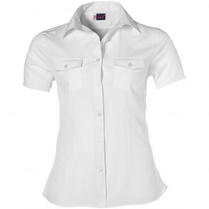 Ladies Short Sleeve Bayport Shirt  - White Only
