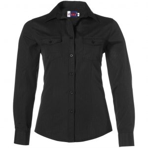 Ladies Long Sleeve Bayport Shirt  - Black Only
