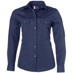 Ladies Long Sleeve Bayport Shirt  - Navy Only