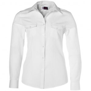 Ladies Long Sleeve Bayport Shirt  - White Only