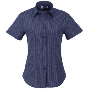 Ladies Short Sleeve Huntington Shirt  - Navy Only