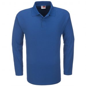 Mens Long Sleeve Boston Golf Shirt  - Blue Only