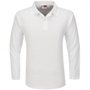 Mens Long Sleeve Boston Golf Shirt  - White Only