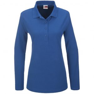 Ladies Long Sleeve Boston Golf Shirt  - Blue Only