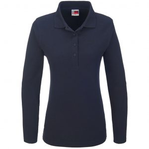 Ladies Long Sleeve Boston Golf Shirt  - Navy Only