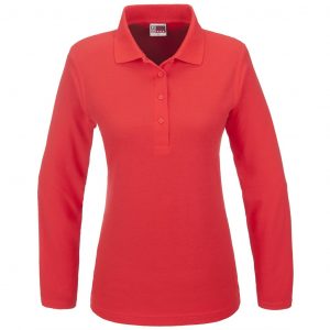 Ladies Long Sleeve Boston Golf Shirt  - Red Only