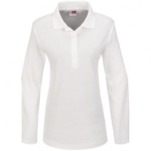 Ladies Long Sleeve Boston Golf Shirt  - White Only