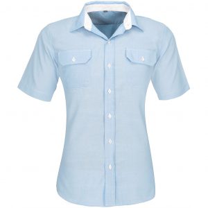 Mens Short Sleeve Windsor Shirt - Light Blue Only