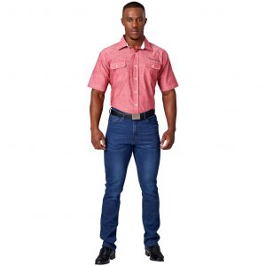 Mens Short Sleeve Windsor Shirt  - Red Only
