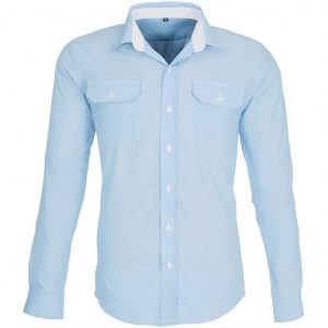 Mens Long Sleeve Windsor Shirt - Light Blue Only