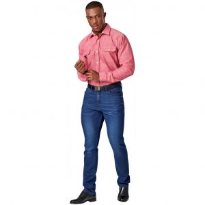 Mens Long Sleeve Windsor Shirt  - Red Only