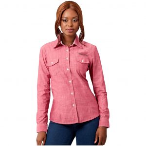 Ladies Long Sleeve Windsor Shirt  - Red Only