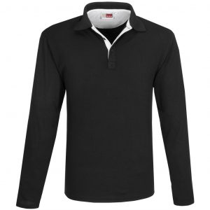 Mens Long Sleeve Solo Golf Shirt  - White Only