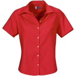 Ladies Short Sleeve Aspen Shirt  - Red Only