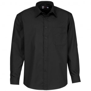 Mens Long Sleeve Washington Shirt  - Black Only