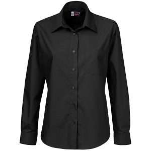 Ladies Long Sleeve Washington Shirt  - Black Only