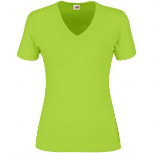 Ladies Super Club 165 V-Neck T-Shirt - Lime Only