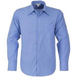 Mens Long Sleeve Manhattan Striped Shirt  - Light Blue Only