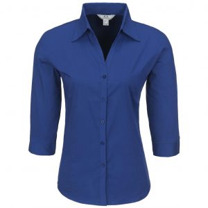 Ladies 3/4 Sleeve Metro Shirt  - Royal Blue Only