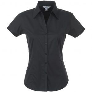 Ladies Short Sleeve Metro Shirt  - Black Only
