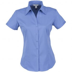Ladies Short Sleeve Metro Shirt  - Blue Only