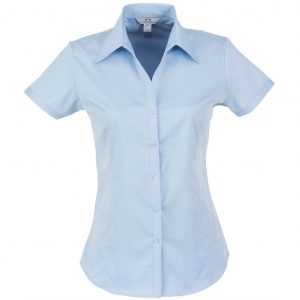 Ladies Short Sleeve Metro Shirt  - Light Blue Only