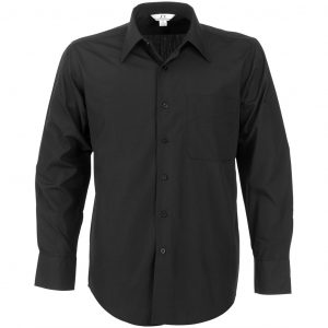 Mens Long Sleeve Metro Shirt  - Black Only