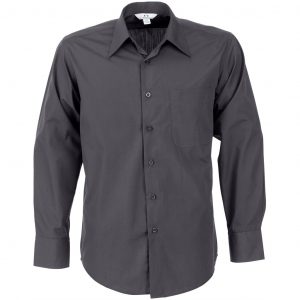 Mens Long Sleeve Metro Shirt  - Grey Only