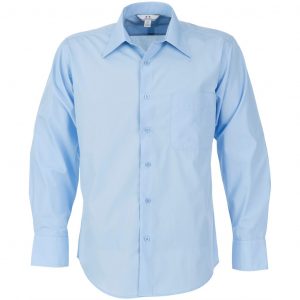 Mens Long Sleeve Metro Shirt  - Light Blue Only