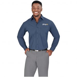 Mens Long Sleeve Micro Check Shirt