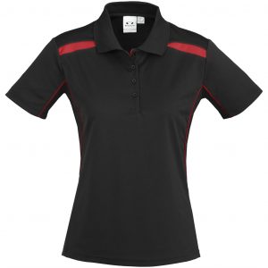 Ladies United Golf Shirt - Black Red Only