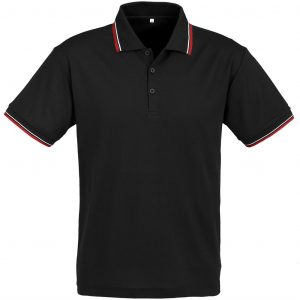 Mens Cambridge Golf Shirt - Black Red Only