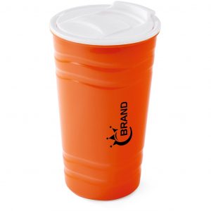 Wavy Double-Wall Tumbler - 450ml - Orange Only
